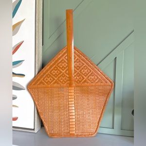 Vintage BOHO Woven Brown Tone Fan